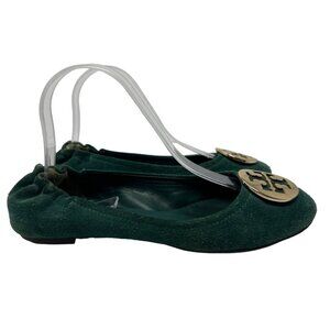 Tory Burch Green Suede Ballet Flats Size 8M